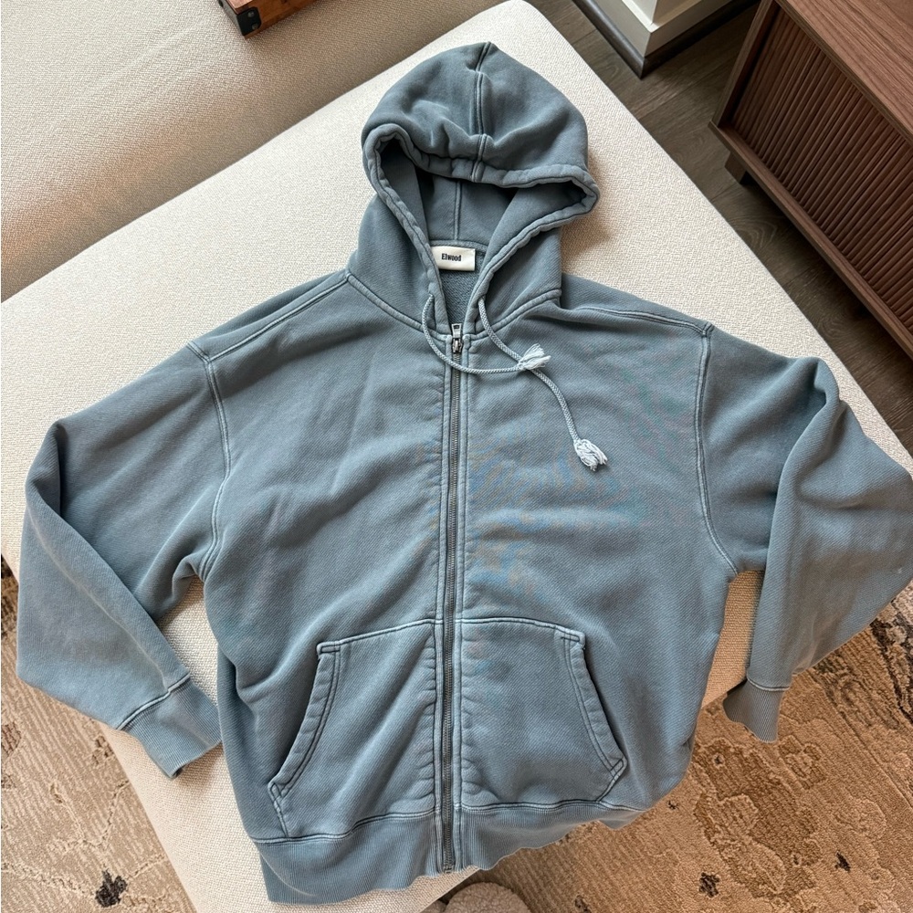 Blue/grey Zip-Up Hoodie